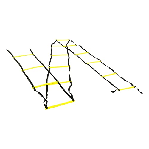 7M 14 Rung Fixed Agility Speed Ladder, Training Ladder for Soccer Football Fitness, Adjustable Length PP Agility Ladder with Angle Marks for Athletes and Coaches - color: Yellow