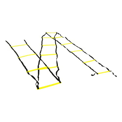 7M 14 Rung Fixed Agility Speed Ladder, Training Ladder for Soccer Football Fitness, Adjustable Length PP Agility Ladder with Angle Marks for Athletes and Coaches - color: Yellow