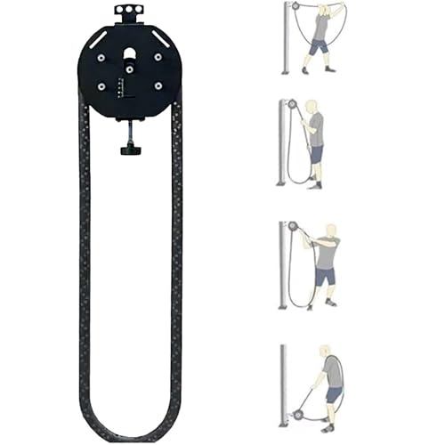 Portable Pulley System For Full Body Workout, Endless Rope Trainer,Adjustable Resistance: 3–30 Kg (6.6–66 Lb), 4m/14ft Rope, Silent Operation, No Assembly Needed No Weight Limit - color: Black