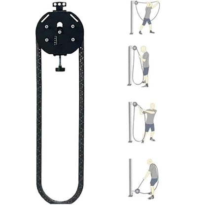 Portable Pulley System For Full Body Workout, Endless Rope Trainer,Adjustable Resistance: 3–30 Kg (6.6–66 Lb), 4m/14ft Rope, Silent Operation, No Assembly Needed No Weight Limit - color: Black
