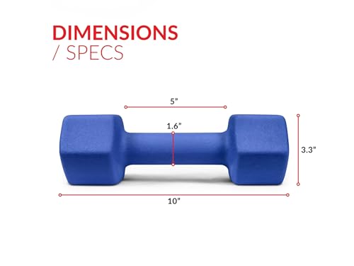 12 lb Neoprene Hex Dumbbell, Single, Non-Roll Design with Comfort Grip for Home Gym, Strength Training, HIIT Workouts for Men & Women
