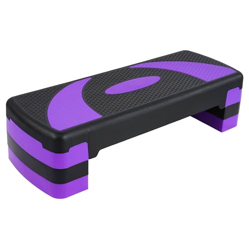 BalanceFrom 31-inch Aerobic Step Platform Trainer with 3 Adjustable Risers - color: Purple