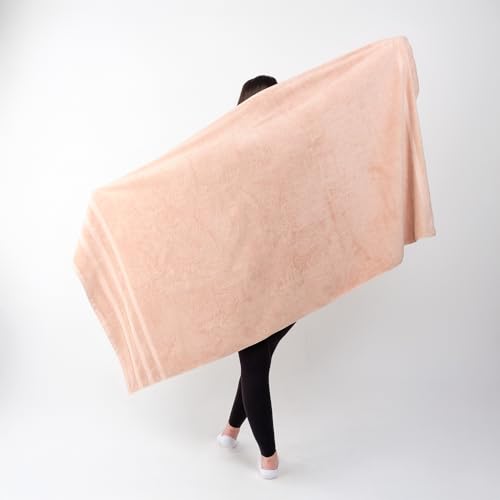 SOFE H&L | Olea Luxury Turkish Cotton Bath Towels Set of 3 : 1 Bath Towel, 1 Hand Towel, 1 Wash Cloths, Blush | Thick, Premium, Soft, Durable, Absorbent - Hotel Quality Towel Sets for Bathroom