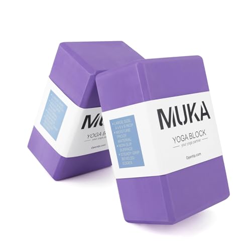 Muka Yoga Blocks 4x6x9 Inch, High Density EVA Foam Yoga Brick for Meditation, Pilates