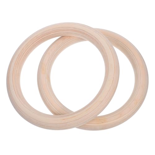 balacoo Wooden Gymnastics Rings 2pcs Set with Straps for Home Gym Pull up Calisthenics Equipment Full Body Workout Fitness Training