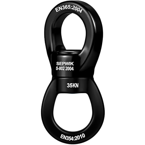 Swing Swivel, 35KN Swing Spinner, 360° Safety Rotational Device Hanging Accessory for Hanging Hammock, Aerial Dance - color: All Black