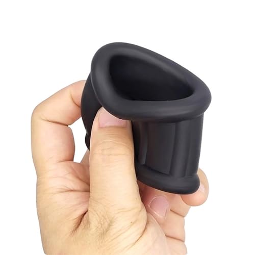 Silicone Cock Ring Ball Testicle Stretcher for Men-UFZ140(Black) - color: Black