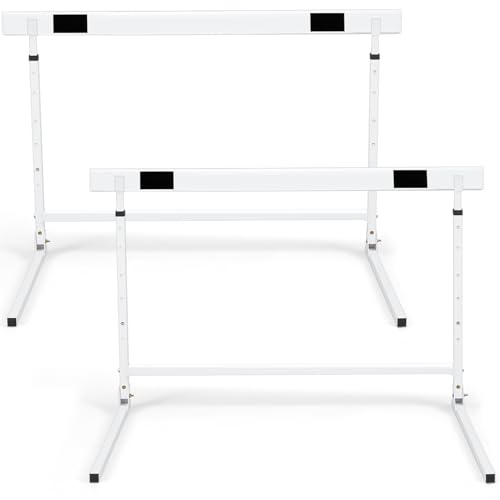 Adjustable Height Hurdles from 27 to 42 Inch Foldable Track and Field Equipment Jumping Speed and Agility Training Hurdle for Track Soccer Athletic Basketball Courses Drills