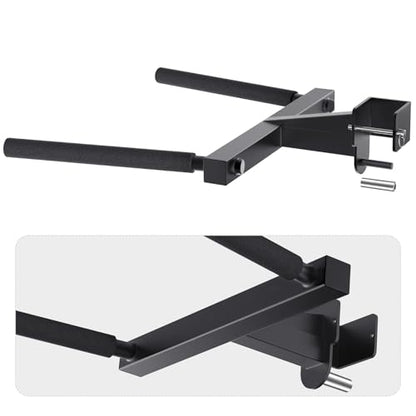 SELEWARE Squat Rack Attachment, Y-Shaped Dip Bar Attachment, Nordic Hamstring Curl Attachment and Lever Arms for 2x2 or 3x3 Power Rack with 5/8" or 1" Hole, Power Cage Accessories for Home Gym