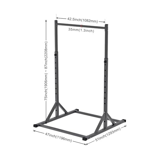 SELEWARE Power Cage Accessories, Dip Handles, Pull‑Up Stations, and Multi‑Grip Training Attachments - color: 2" x 2" Rack with 1" Hole