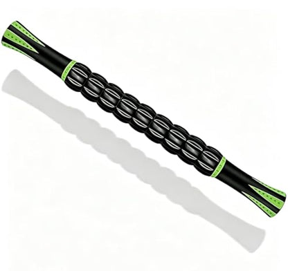 Muscle Roller Stick - A Full-Body Massage Roller that Can Relieve Muscle Soreness, Cramps and Tension After Exercise. It is a Handheld Physical Therapy and Recovery Tool（Black and Green） - color: Green