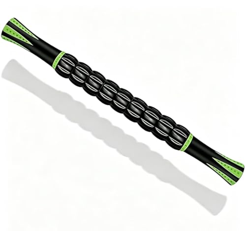 Muscle Roller Stick - A Full-Body Massage Roller that Can Relieve Muscle Soreness, Cramps and Tension After Exercise. It is a Handheld Physical Therapy and Recovery Tool（Black and Green） - color: Green