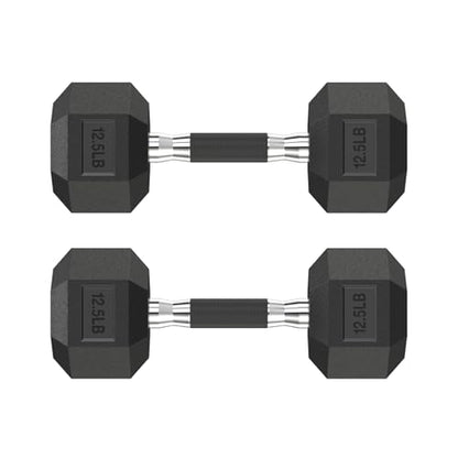 HANDBODE Hex Dumbbell Set 2.5-65 lb, Rubber Encased Hex Dumbbells for Home Gym, Weights Dumbbells Set of 2 Hand Weights for Strength Training & Fitness Exercise - size: 12.5 lb, Pair, style: Comfort Grip