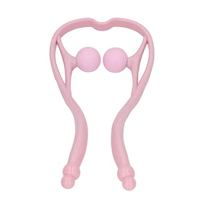 Swan Shaped Neck Massager, Handheld Dual Trigger Point Muscle Massager for Neck Shoulder Back Legs feet, with Removable Washable Soft Double Balls, Ergonomic Non Slip Grip
