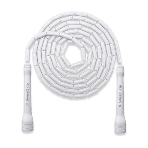 Swissskip Beaded Jump Rope Swissskip by Dayan Kolev; Unique Beaded Rope for Mastering Jump Rope Skills and Tricks - color: White