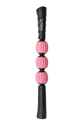 WellCart’s EVA Massage Stick Roller. Comfort Grip Handles with 3 Independent Textured Total Body Massager Spinners