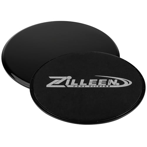 ZILLEEN Exercise Sliders for Working Out Fitness Discs for Pilates Women Men, 2 Pack - color: Black