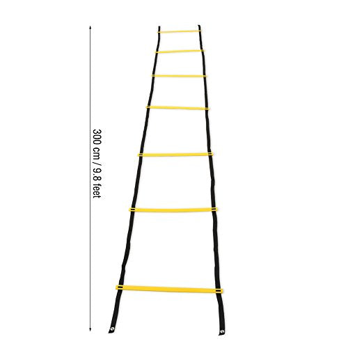 Speed Training Ladder, Portable Footwork Exercise Tackle for Football Soccer Sports (3.5m7 - Rung-Yellow)