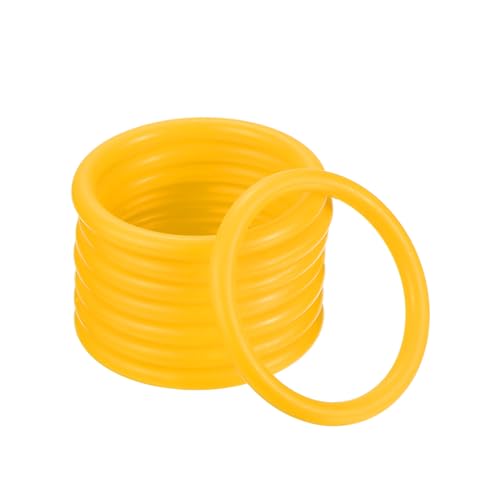 M METERXITY Carnival Toss Rings - Plastic Round Throw Hoops Apply to Parties/Interactive Games - color: Yellow, size: 2.36"