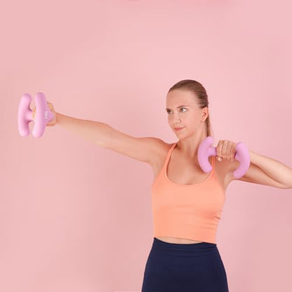 STONESAM Multi-function home training Equipment, hand weight kettlebell/dumbbell weights for workout Exercise Fitness, Yoga, Dance, Barre, Pilates, Cardio, Aerobics, Boxing - color: Pink