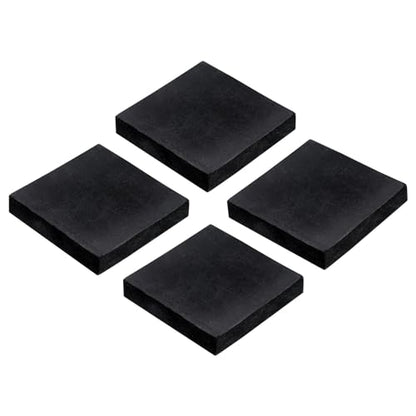 uxcell 4pcs Rubber Anti-Vibration Pads Hard Pad, 50mm Square Vibration Isolation Mats, 10mm Thickness Non-Slip Rubber Blocks, Anti-Skid Anti Noise for HVAC, Compressor, Air Conditioner