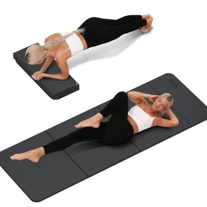 Foldable Yoga Mat Thick 0.32"(8mm) - color: Black