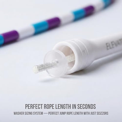 Pro-Grade Beaded Jump Rope for Beginners - color: White/Purple/Blue