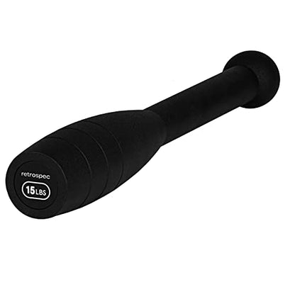 Retrospec Grip Steel Club Strength Training, Rehabilitation, Stretching, Conditioning and Rotational Training - Options for Women & Men - style: 15 lbs