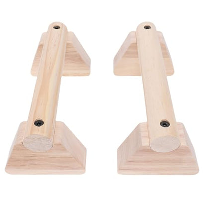 Focket Wood Push Up Bars, Adjustable Width Sturdy Parallettes Bars, Handstand Trainer with Non Slip Base and Grip Pads for Home Fitness Strength Training Workout - size: 20cm