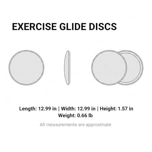 Exercise Glide Discs, 13-Inch PP Core Sliders for Smooth Floors, Home Fitness Pair (1 Pair)