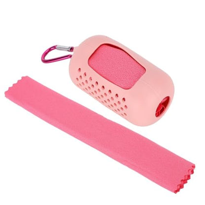 Microfiber Cooling Towel with Silicone Case Breathable and Absorbent Quick-Dry Sport Towel for Gym, Running & Travel(Pink) - color: Pink