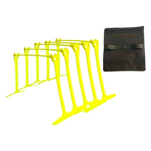 Qianly 5 Pieces Agility Hurdles Adjustable Height Speed Training Hurdles Portable Obstacle Rack PVC Athletic Training Equipment Foldable Workout Equipment