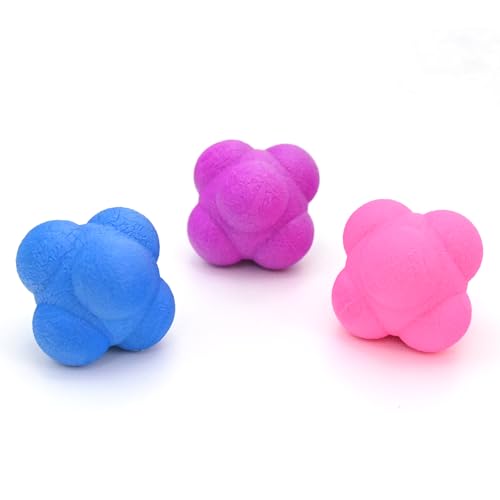 2-Pack Hexagonal Agility Training Balls for improving Hand-Eye Reaction and Agility Coordination Reflex Training Exercises.