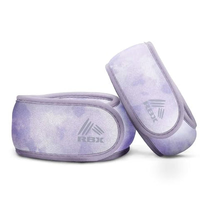 RBX Wrist & Ankle Weights Set (2LB Pair/1LB Each), Adjustable Comfort Fit for Training & Toning - color: Light Purple