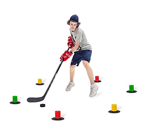 Hockey Revolution Lightweight Stickhandling Training Aid, Equipment for Puck Control, Reaction Time & Coordination - Light, Portable & Adjustable - Drill Cones