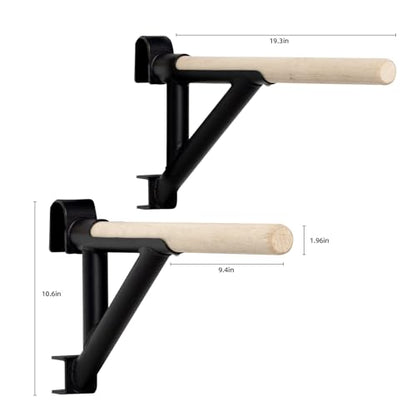 Swedish Ladder Dip Bar Attachment, Fits TS003A Ladder, Wood Stall Bar for School, Physical Therapy and Gymnastics, Multi-grip