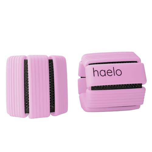 Haelo Hoops - Set of 2 (1lb Each) | Adjustable Wearable Wrist & Ankle Weights for Men and Women | Yoga, Dance, Barre, Pilates, Cardio, Aerobics, Walking - color: Rose-Quartz Pink