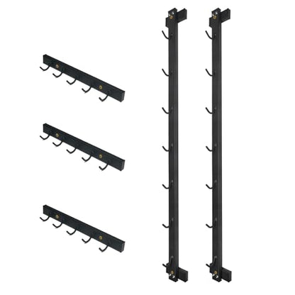 BLUSLM Wall Mounted Lat Pull Down Bar Organizer with Hooks, Home Gym Storage Rack for Lat Pulldown Attachments, Cable Attachments Rack for Gym Accessories