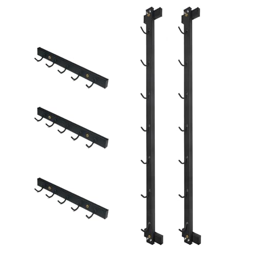 BLUSLM Wall Mounted Lat Pull Down Bar Organizer with Hooks, Home Gym Storage Rack for Lat Pulldown Attachments, Cable Attachments Rack for Gym Accessories