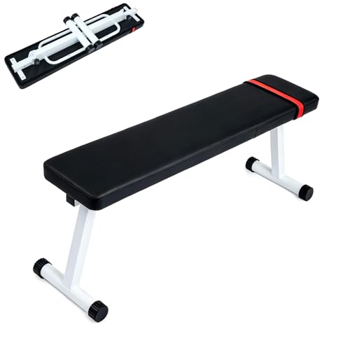 Flat Bench, 440 LB Capacity Foldable Flat Bench For Exercise Workout, Easy Assembly, Workout Benches For Strength Training At Home Gym
