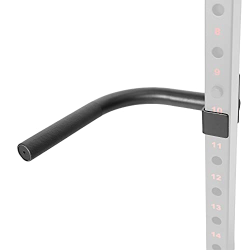 Sunny Health & Fitness Power Cage Squat Rack Upgrade Attachments, Dip Bar, Plate Bar Holder, Belt Squat, J Hook, Lat, Adapter, U Ring, Pull Up Bar, Landmine, Captain's Chair, Tricep Rope For Home Gym - style: Dip Bar