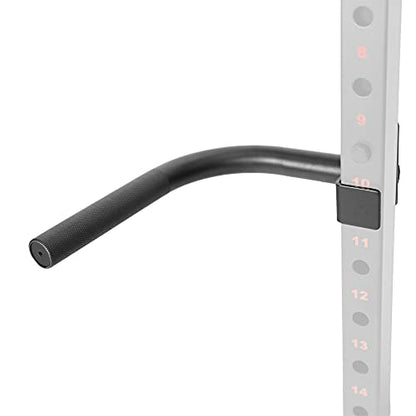 Sunny Health & Fitness Power Cage Squat Rack Upgrade Attachments, Dip Bar, Plate Bar Holder, Belt Squat, J Hook, Lat, Adapter, U Ring, Pull Up Bar, Landmine, Captain's Chair, Tricep Rope For Home Gym - style: Dip Bar