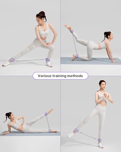 YOTTOY Ankle Resistance Bands with Cuffs, Adjustable Ankle Straps for Leg & Glute Workout, Butt Exercise Bands for Cable Machines Women, Perfect for Hip Fitness & Booty Training