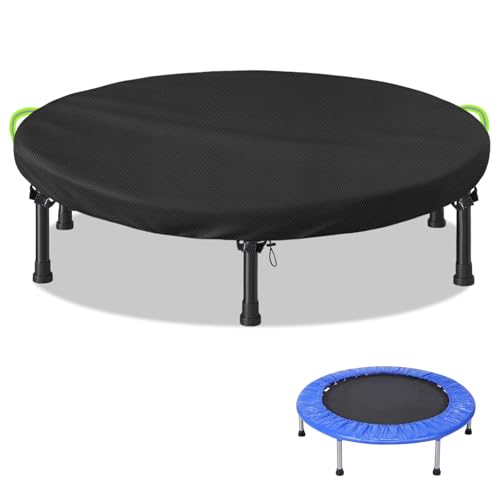 Mini Trampoline Cover, 600D Oxford Waterproof Fitness Trampoline Cover ,Protection Cover for Trampoline Indoor Outdoor Garden Rebounder,(Not Spring Covers) (Black, 91*7.6CM)
