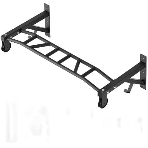 Upgrade Pull Up Bar Wall Mounted,Heavy Duty Multi Grip Chin Up Bar for Strength Training, 600 lbs Capacity, Durable Steel Construction, Perfect for Home and Garage Workouts - color: Black