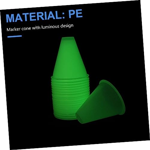 20-Piece Glow-in-The-Dark Roller Skating Training Cones Set Carry Bag Anti-Wind Road Markers for Sports Agility Drills and Obstacle Courses