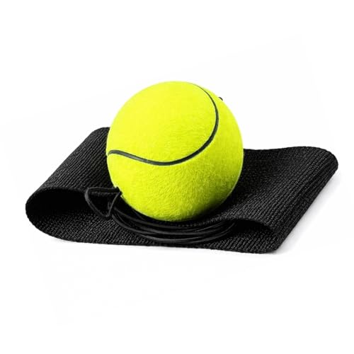 1Pc Yellow Wrist Return Ball with Adjustable Wrist Strap, Rubber Bounce Back Balls with String for Agility Drills and Reflex Exercises