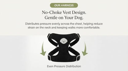 AetruffyPet 100% Cotton Dog Harness and Leash Set – Soft Breathable Vest for Small Dogs, Adjustable No-Choke Design, Lightweight Walking Set (XS/S/M) (Pink, S) - color: Pink, size: S
