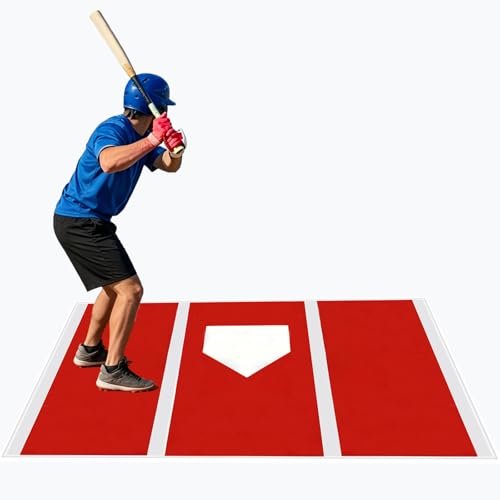 SUCOHANS 6 x 4 ft Baseball Hitting Mat with Anti-Slip Rubber Backing