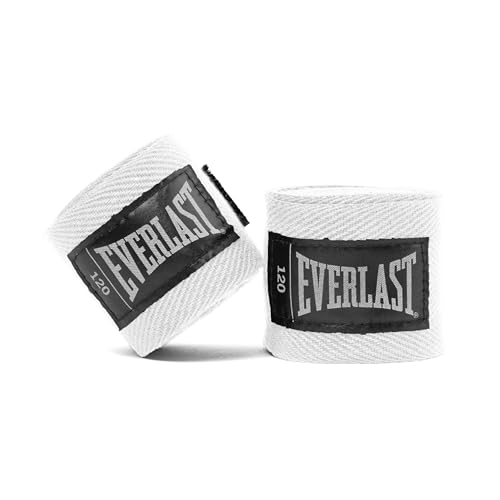 Everlast Core Handwraps 120in – Boxing Hand Wraps for Gloves, Wrist & Knuckle Support - color: White & Black